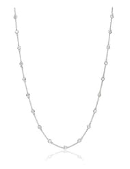CZ Diamonds by the Inch Sterling Silver Chain Necklace 36"