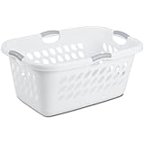 Sterilite 12158006 Ultra Laundry Basket, White with Titanium Handles