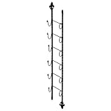 LADDER - Metal Wall Mounted 6 Bottle Wine Holder - Black