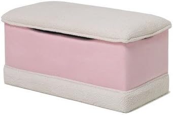 Deluxe Toy Box in Pink Micro With Sherpa Trim
