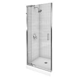 KOHLER K-702013-L-SH Purist Frameless Pivot Shower Door, Bright Silver