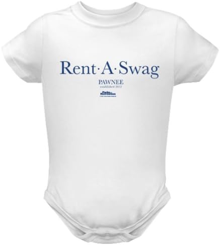 Parks and Recreation Baby Rent a Swag Bodysuit White 12 months