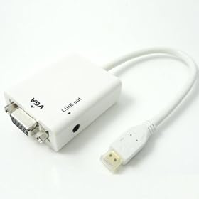 New Micro HDMI male to VGA female with Audio Cable Adapter for Computer, PC, Laptop, Tablets, PS3 and more
