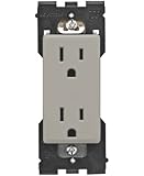 Leviton Renu Tamper-Resistant Outlet RER15-WS, 15A-125VAC, in Wood Smoke
