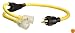 Coleman Cable 01934 3-Foot Generator Power Cord Adapter, 10/4 Splitter Y Adapter, L14-30P to (2) 10/3 Lighted 5-20R