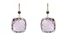14k Yellow Gold Earrings Pink Amethyst Square Drop title=