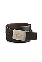 Men's Reversible Leather Belt With Engraved Logo Buckle