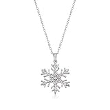 .10ct t.w. Diamond Snowflake Pendant Necklace In Silver. 18
