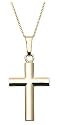 14k Yellow Gold Cross Pendant, 18"