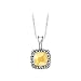 14K Yellow Gold and Sterling Silver ''Square'' Pendant with Chain