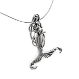 Seer's Child - Mother Mermaid and Baby Sterling Silver Pendant 18