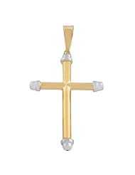 14 Karat Two-tone Gold Cross Pendant