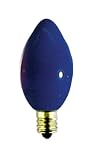 5 Watt Ceramic Blue C7 Light Bulb / Candelabra Base / Incandescent Christmas Light Bulb / Holiday Light Bulb