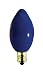 5 Watt Ceramic Blue C7 Light Bulb / Candelabra Base / Incandescent Christmas Light Bulb / Holiday Light Bulb