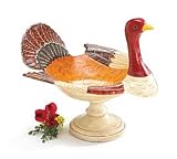 Thanksgiving Turkey Pedestal Centerpiece Bowl/Dish For Holiday Decor