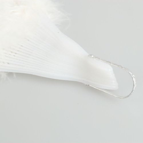 Yooway Elegant Foldable Peacock Feather Belly Dance Hand Fan (White)