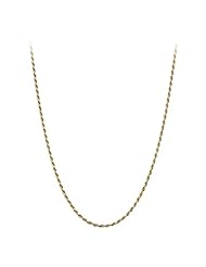 Goldtone Finish and Silver Diamond Cut Rope Chain Necklace, 36"