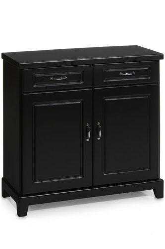 Dexter Two-door Cabinet Wood Doors Black