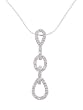 Sterling Silver Pave Style Loop Necklace with 18 inch Snake Chain