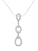 Sterling Silver Pave Style Loop Necklace with 18 inch Snake Chain