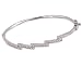 Pave-Set C.Z. Diamond Platinum Plated Zigzag Bridal Bangle