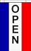 Open - Vertical Message Flag Nylon 3 ft. x 5 ft.