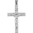 14K White Gold Crucifix Pendant - 29.00x19.00mm