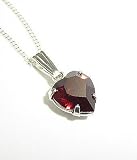 Ruby Crystal Heart Pendant Silver Finish Swarovski Crystal