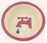 Melia Pink Tap Design Ceramic Dog Bowl-LARGE