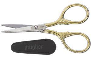 CD-Charts  Third Party New : Gingher G-LT 3-1/2-Inch Gold-Handled Lion's Tail Embroidery Scissors