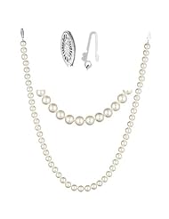 Single Strand Fresh Water Pearl Necklace in 14K White Gold