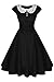 ACEVOG Women's Elengant Vintage Casual Evening Dress,Black,Medium