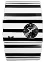Rosewood - Black- White Striped Vestal Watch