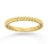 14k Yellow Gold Stylish Braid Modern Stackable Ring