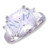 Jennifer Lopez Silver CZ Engagement Ring - size 6