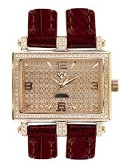 Aqua Master Mens or Womens Double Band Diamond Watch, 1.00 ctw in Rose diamond cut Dial