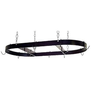 Grace Oval Pot Rack with 12 Hooks and Chain