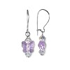Violet Purple Butterfly Earrings with Swarovski Crystal Elements Sterling Silver