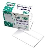 Quality Park 36217 Invitation Envelopes, #5-1/2, 4-3/8 x 5-3/4, 24lb, White, 100/Box