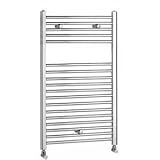 Trueshopping Chrome Flat Heated Bathroom Towel Radiator Rail 800mm x 600mm