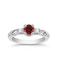 1/2 Carat Art Deco Ruby Ring in Sterling Silver