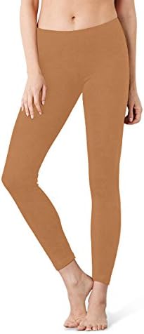 Allure Culture Women's Solid Basic Full Length Leggings (Gold, S-M)