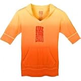 Life is good Women's Good Vibes 3/4 Sleeve Tee with Hood,Yellow Pop,Large