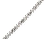 132 Stone 2 Row 2 prong Round Diamond Tennis Bracelet