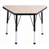 Standard Adjustable Learning Table with Nylon Swivel Glides (Maple/Black) (19"-30"H x 29.6"W x 17.75"D)