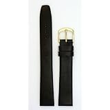 Mens Leather Watchband - Color Black Size: 17mm Watch Band