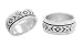 Celtic Design Spinner Ring Band Oxidized Sterling Silver