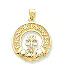 14kt Gold Irish Celtic Claddagh and Shamrock