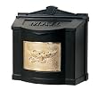 Black with Polished Brass Wall Mount Mailbox