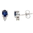 14K White Gold Sapphire and Diamond Earrings
